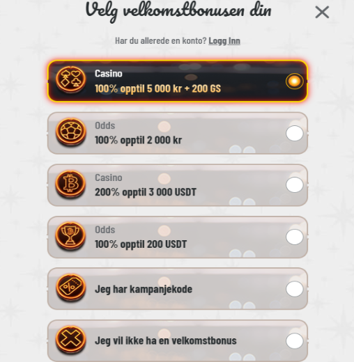 Bonuser for registrering hos Wyns Casino